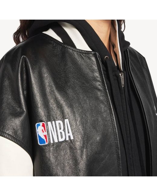 Balenciaga Black Nba Collaboration Varsity Jacket