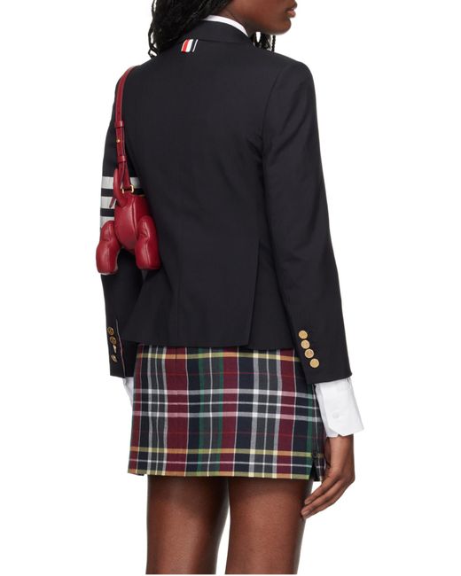 Thom Browne Blue Single-Breasted Stripe Detailed Blazer