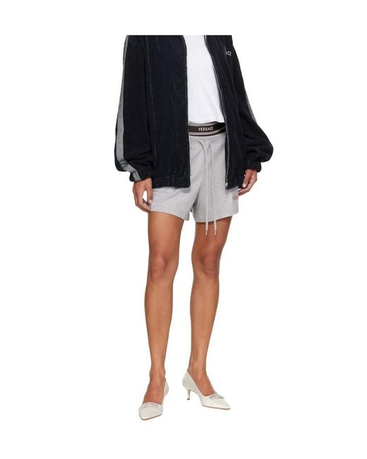 Versace White Plain Knit Shorts