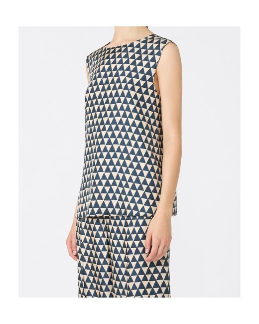 Max Mara Multicolor Reversible Printed Silk Top