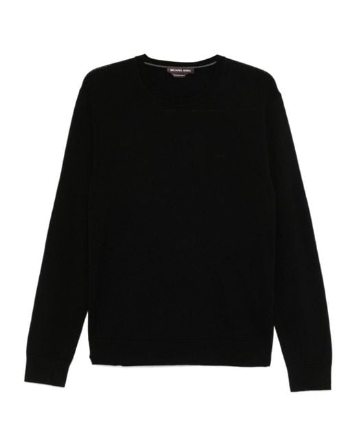 Michael Kors Black Logo-Embroidered Crewneck Jumper for men
