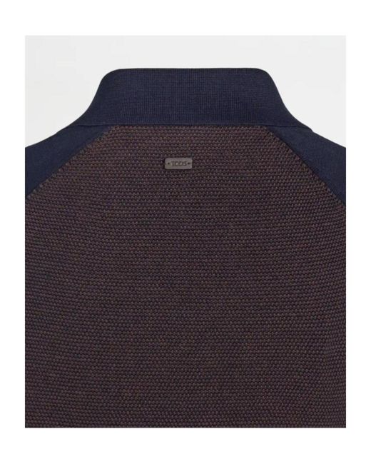 Tod's Blue Piquet Short-Sleeve Polo Shirt for men