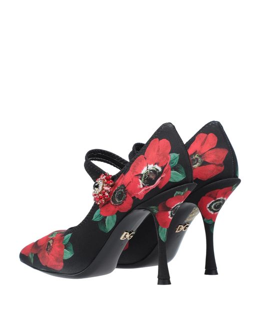 Dolce & Gabbana Red Printed Mary Jane High Heels