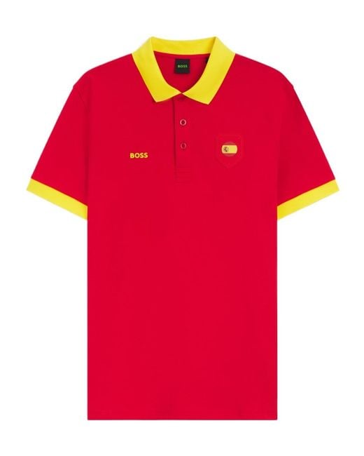 Boss Red Paddy Spain Flag Polo Shirt for men
