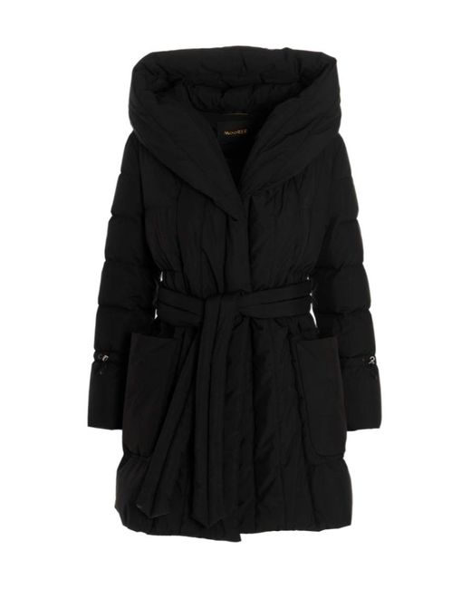 Moorer Black Hooded Down Jacket