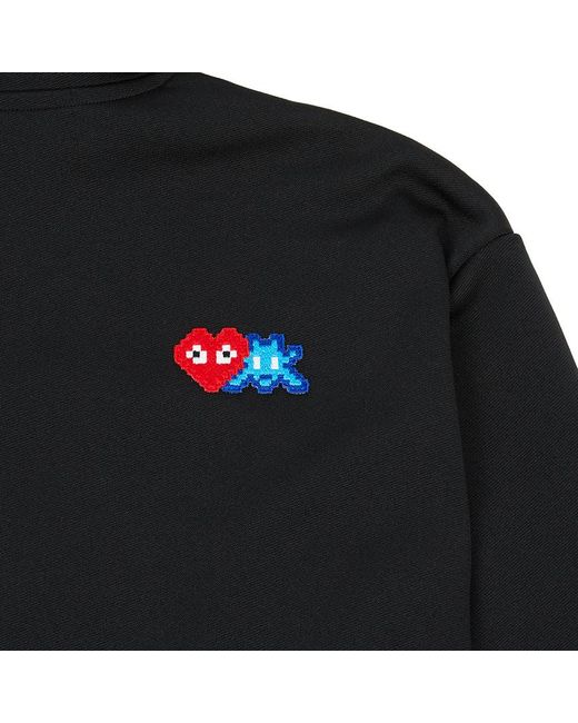 COMME DES GARÇONS PLAY Black X Invader Pixelated-Heart Hoodie for men