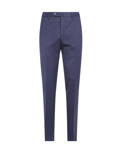 Pt Pantaloni Blue Casual Trousers With Belt Loops for men