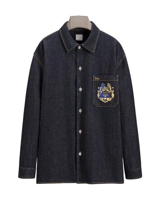 Dior Blue Blason Denim Overshirt for men