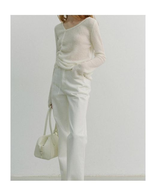 DUNST White Straight-Leg Jeans
