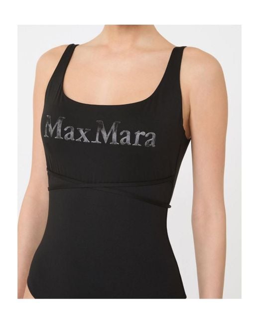 Max Mara Black Backless One-Piece Swimsuit