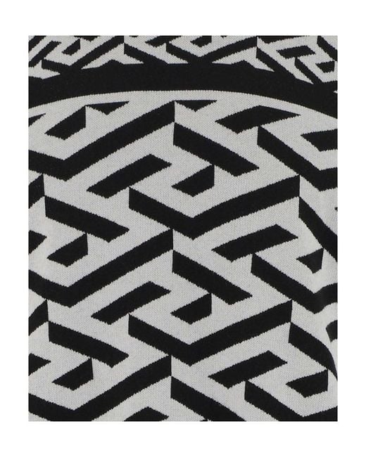 Versace Black La Greca Knitted Jumper for men