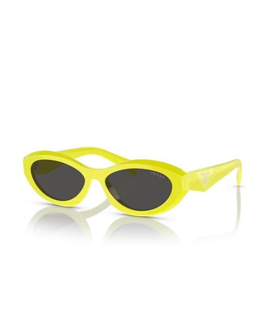 Prada Yellow Eyewear Oval-Frame Sunglasses