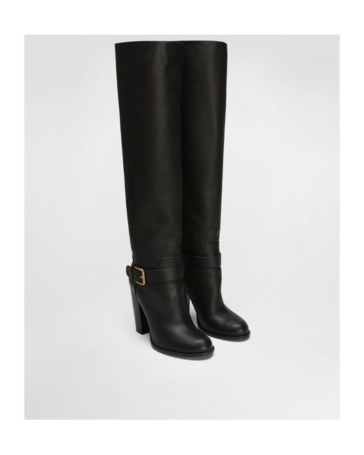 Dolce & Gabbana Black Buckle Detailed Heeled Boots