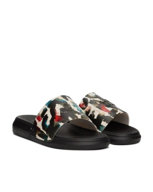 McQueen Multicolor Graphic Logo Print Pool Slides for men