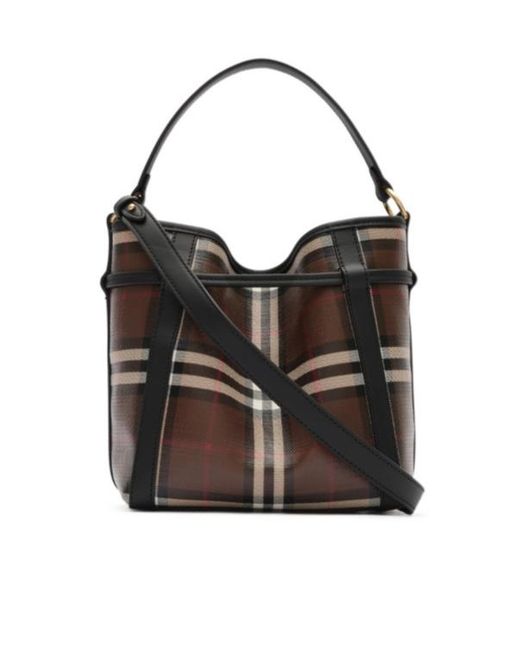 Burberry Black Mini Check Bucket Bag
