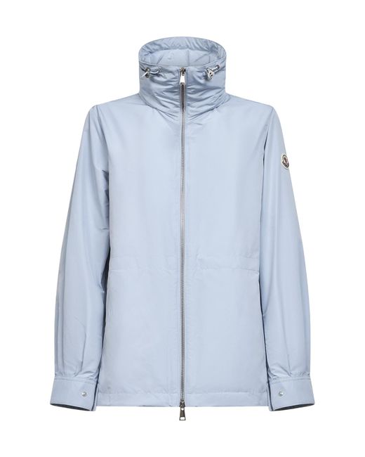 Moncler Blue Enette Zip-Up Hooded Short Jacket