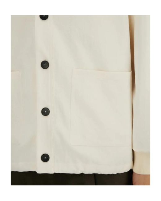 Herno White V-Neck Button Cardigan for men