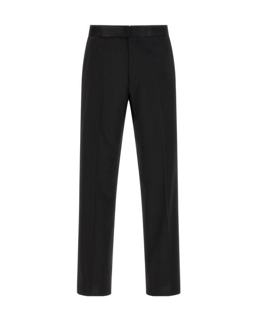 Lardini Black Double-Breasted Blazer, Straight-Leg Suit Trousers for men