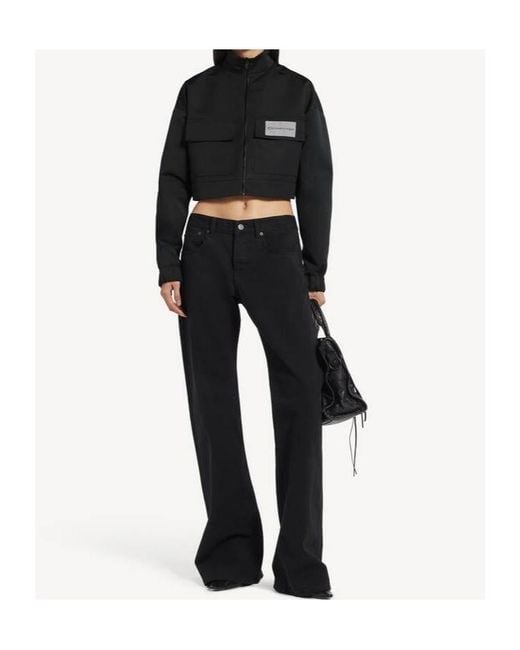 Balenciaga Black Cropped Tracksuit Jacket