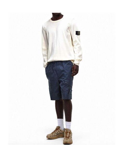 Stone Island White Comfortable Crew Neck Sweater for men