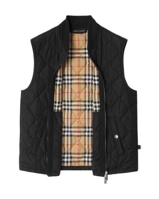 Burberry Black Quilted Nylon Gilet for men