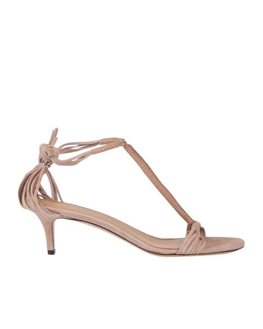 Isabel Marant Natural Minimalist Suede Open-Toe Sandals