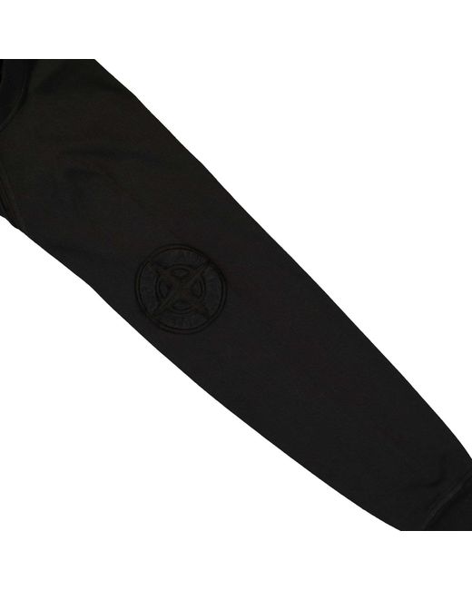 Stone Island Black Logo Detailed Crewneck Sweatshirt for men