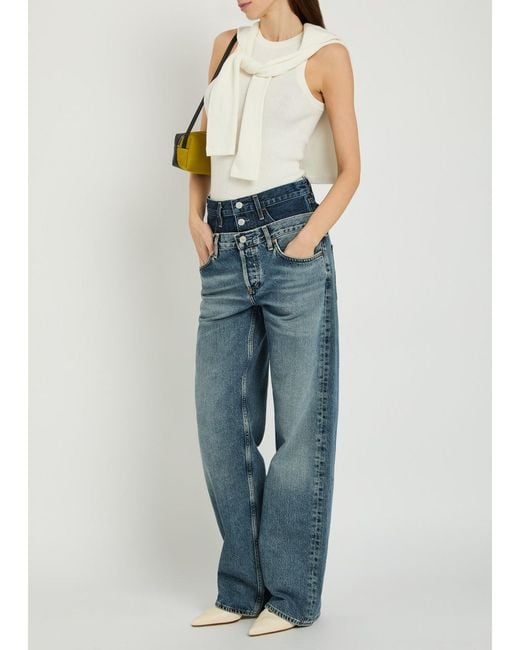 Agolde Blue Elson Layered Straight-Leg Jeans