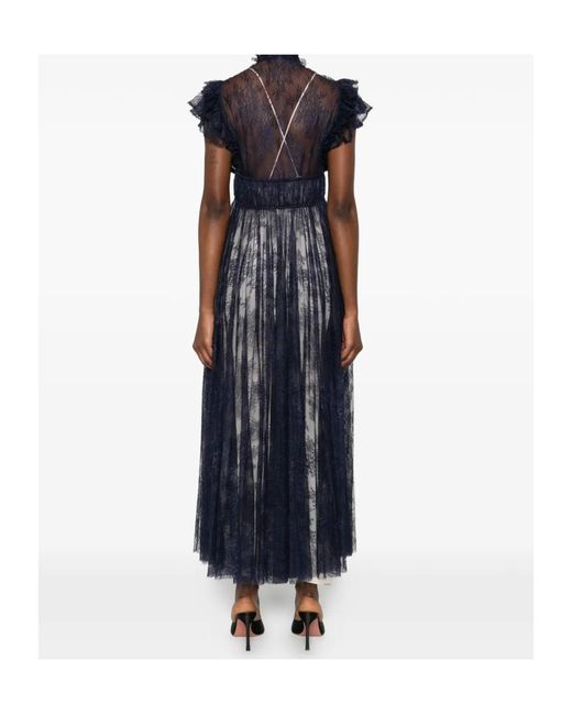 Alberta Ferretti Blue Lace Dress