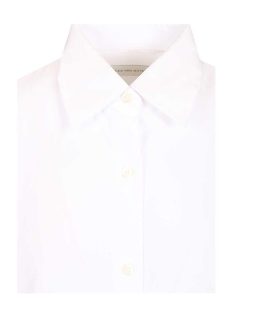 Dries Van Noten White Casia Oversized Shirt