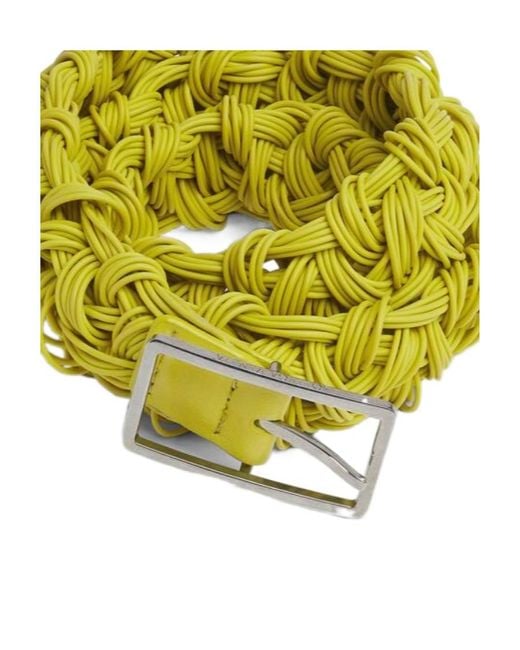 Bottega Veneta Yellow Woven Buckle Belt