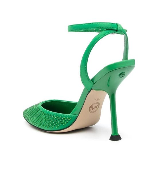 MICHAEL Michael Kors Green Michael Kors Embellished Pointed Toe Pumps