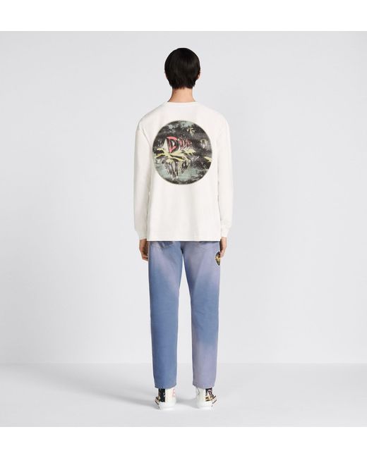 Dior Blue Homme Logo Patch Straight Leg Jeans for men