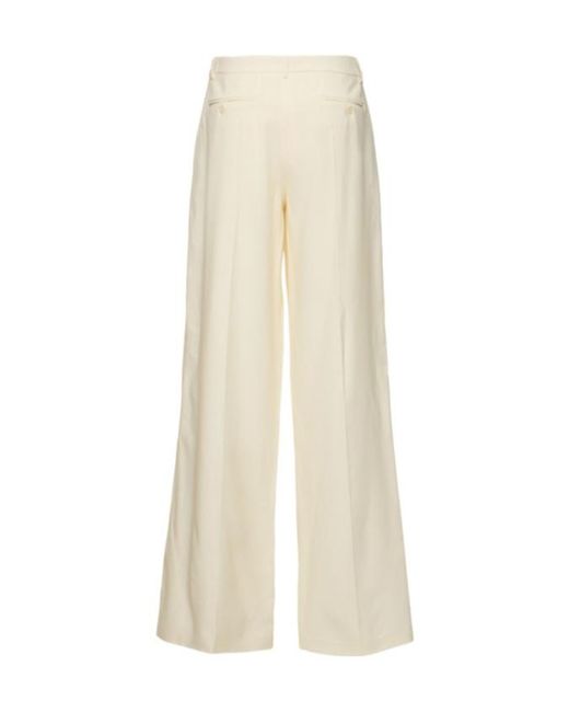 Magda Butrym White Iron-Sewn Wide-Leg Casual Pants