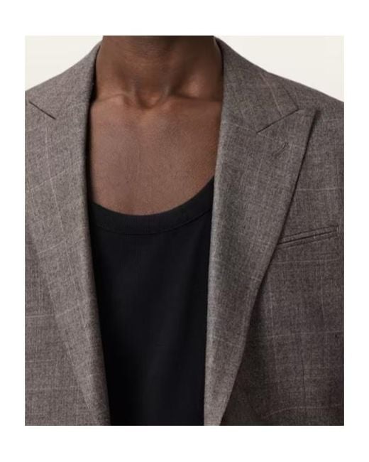 AllSaints Brown Clover Single Breasted Blazer for men