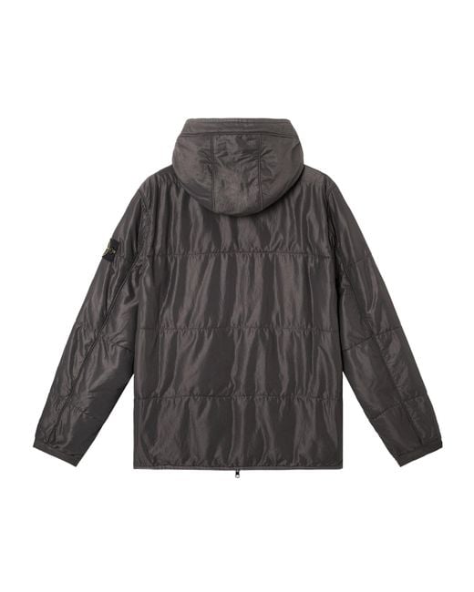 Stone Island Gray Double-Sided Quilted Hooded Drop Resistance Jacket for men
