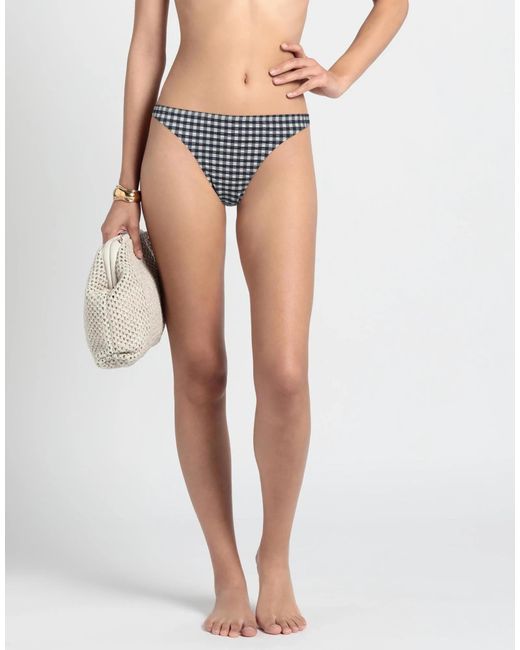 Tory Burch Blue Two-Tone Plaid Bikini Bottom