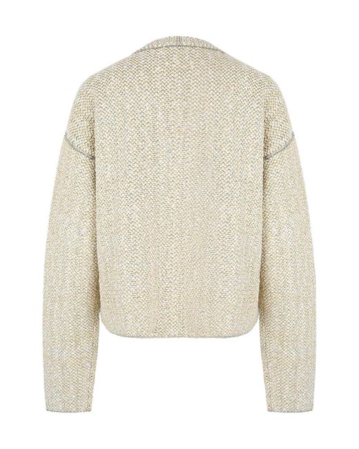 Fabiana Filippi White Long-Sleeved Knitted Cardigan