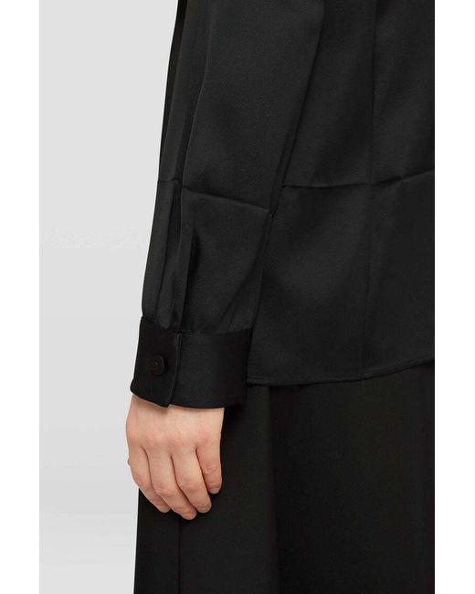 Jil Sander Black Long-Sleeved Twill Shirt