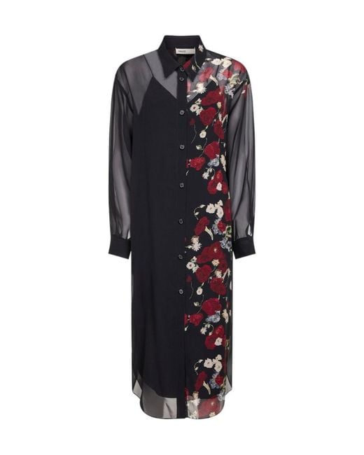 Khaite Blue Printed Chiffon Midi Dress