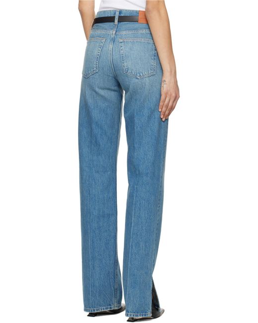 Anine Bing Blue Roy Mid-Rise Straight Jeans