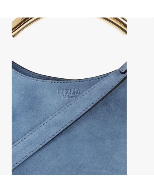 Moschino Blue Letter Detail Shoulder Bag