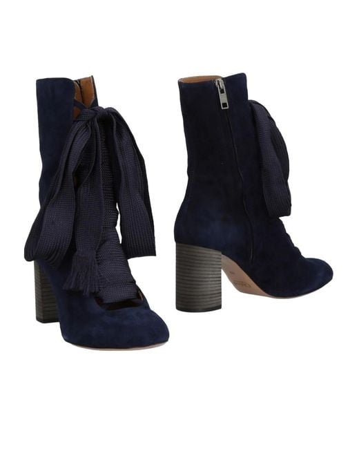 Chloé Blue Lace-Up Ankle Boots