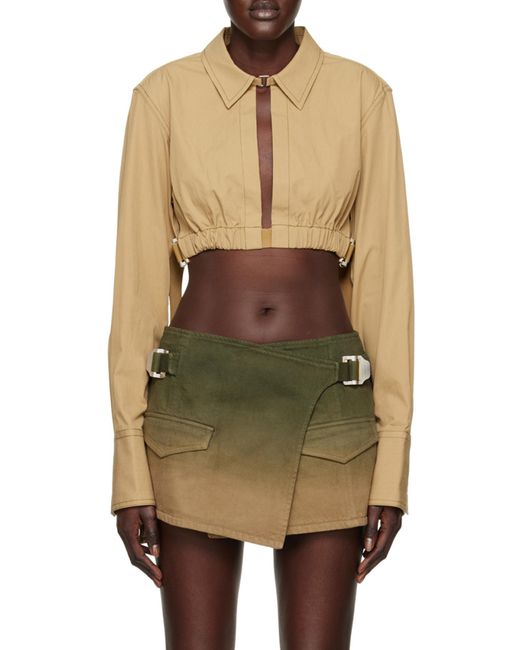 Dion Lee Green Cropped Elasticated Shirt