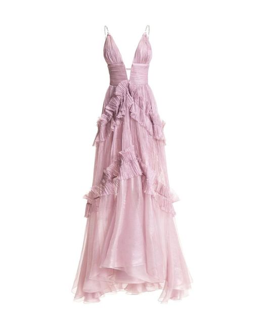 Maria Lucia Hohan Women's Pink Yarinna Ruffled Asymmetrical Dress Maria Lucia Hohan Women's Pink Yarinna Ruffled Asymmetrical Dress