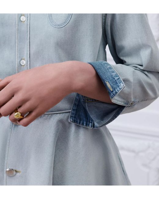 Dior Blue Médaillon Embroidered Blouse