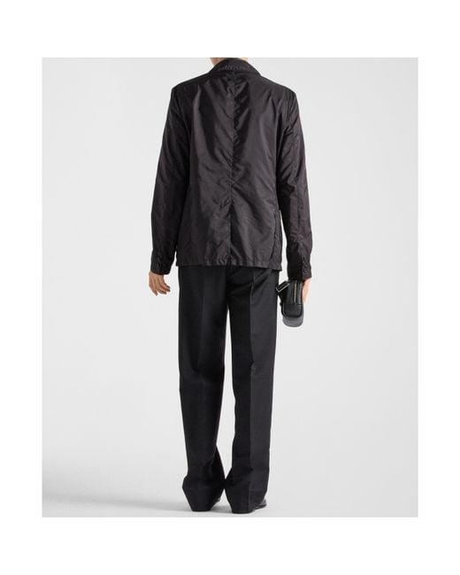 Prada Black Re-Nylon Single-Breasted Tailored Blazer for men