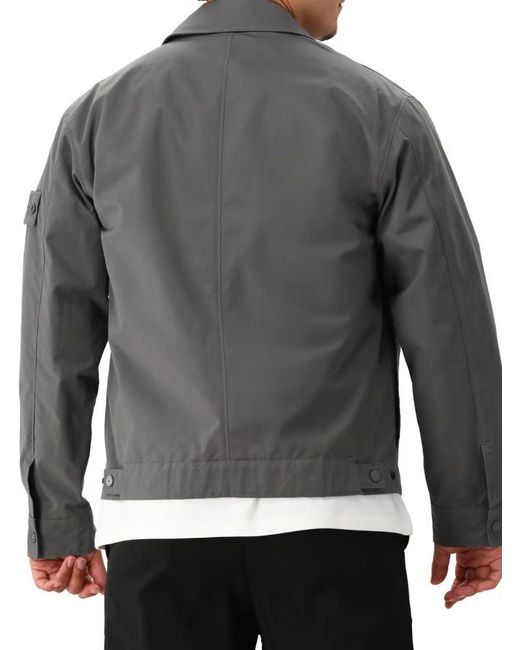 Stone Island Gray Logo Patch Zip-Up Jacket for men