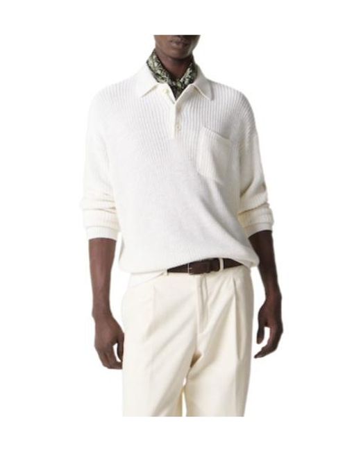 Ralph Lauren White Lightweight Knit Sweater for men