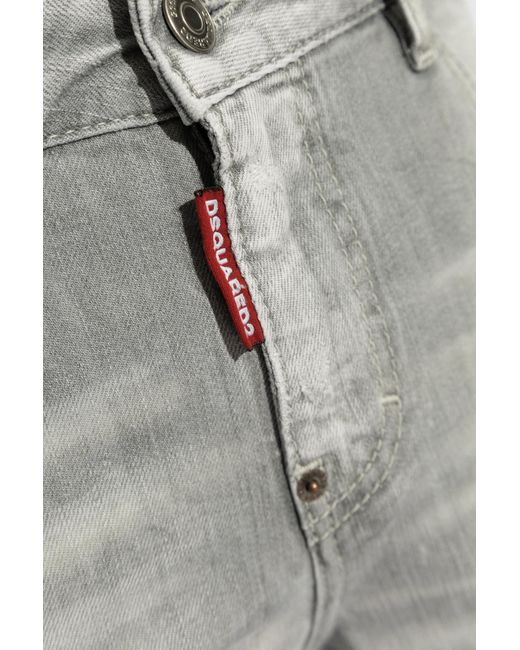 DSquared² Gray Cool Girl Straight-Leg Distressed Jeans